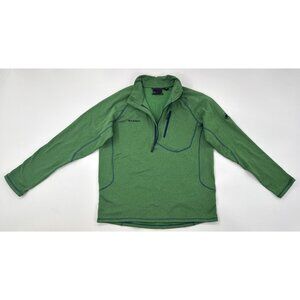 Mammut Pullover Mens 2XL Green Fleece Stretch Thermal 1/4 Zip Jacket Hiking Gym